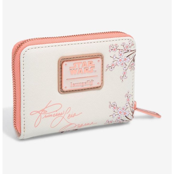 Loungefly Star Wars Princess Leia Wallet Cherry Blossom Floral Zip Around - Picture 2 of 3